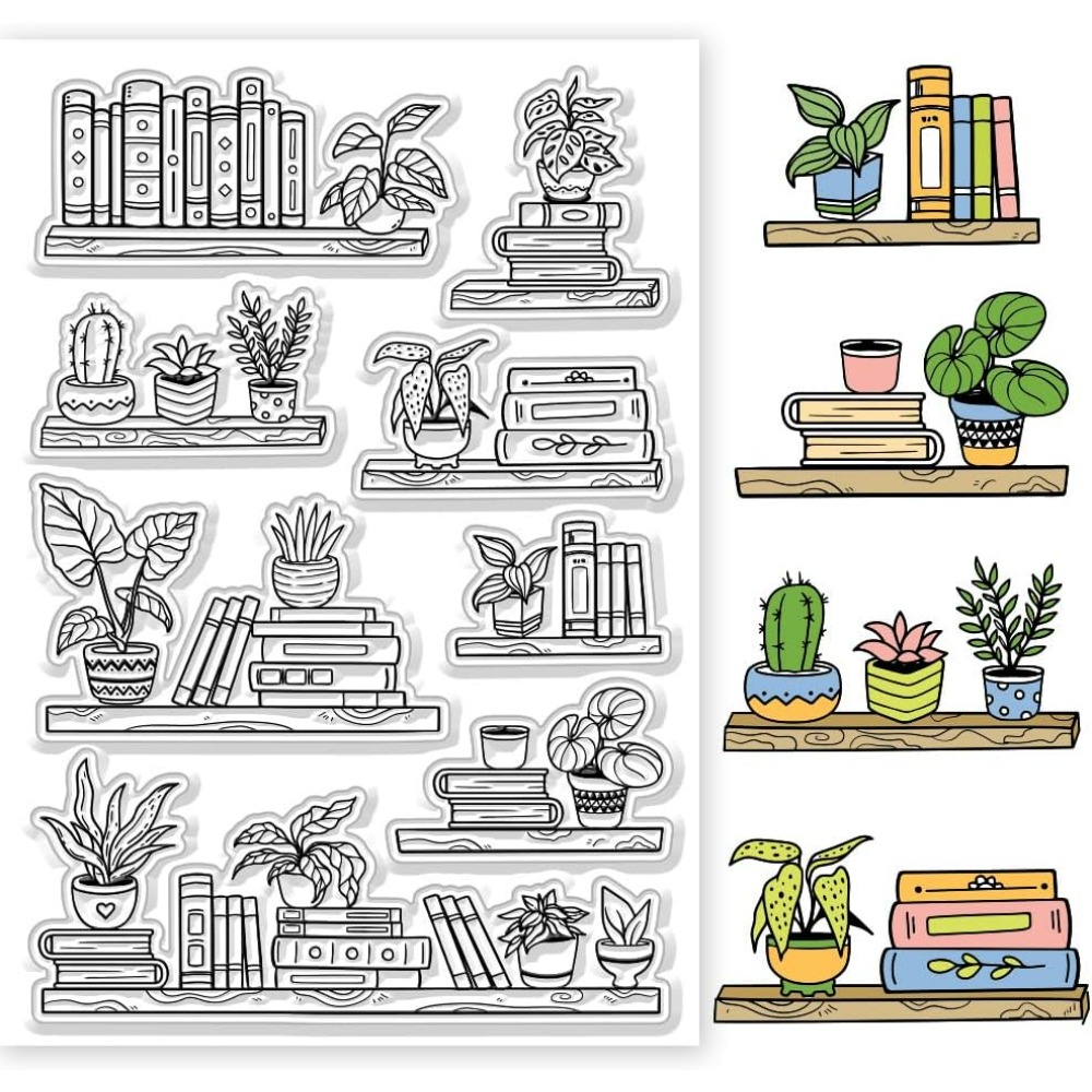 Clear Silicone Stamps For Card Making - Sellos transparentes de estantería en maceta,