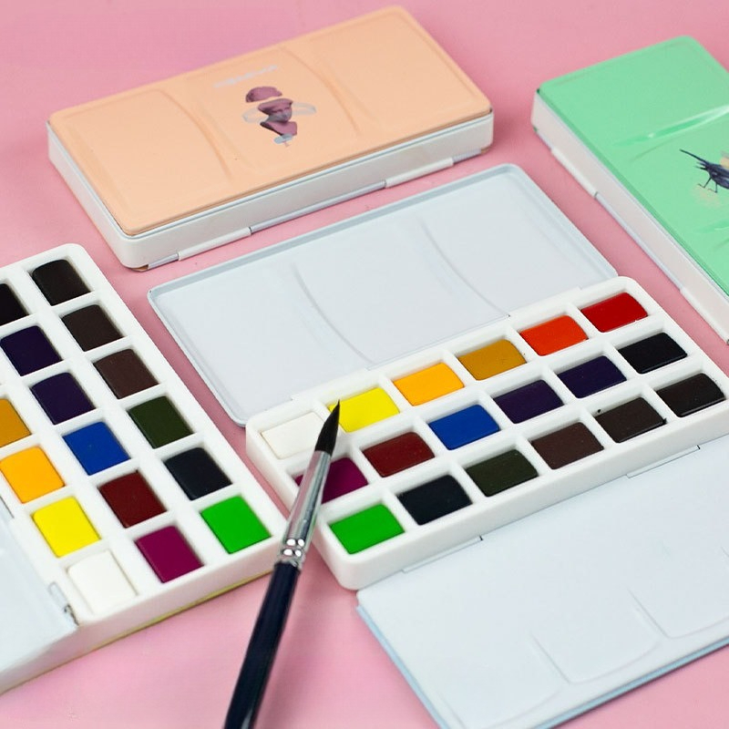 Watercolor Paint Set Solid Pigment - Set de Pintura de Acuarela Sólida