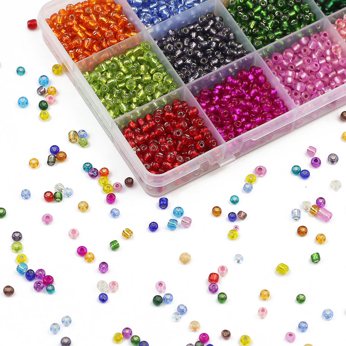 Kit de 15 colores transparente - Glass Seed Beads 2Mm Jewelry Making reseña y precio
