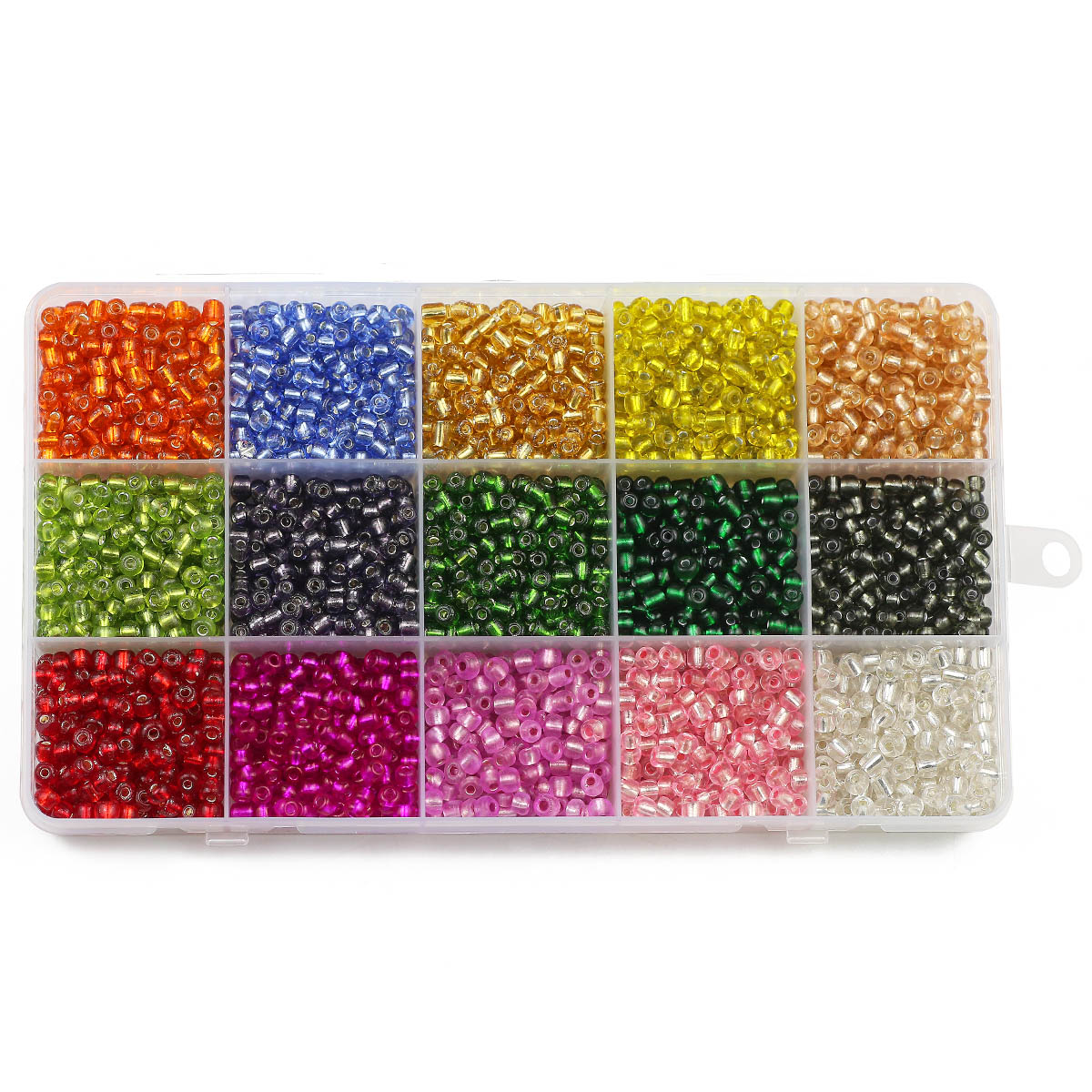 Kit de 15 colores transparente - Glass Seed Beads 2Mm Jewelry Making reseña y precio