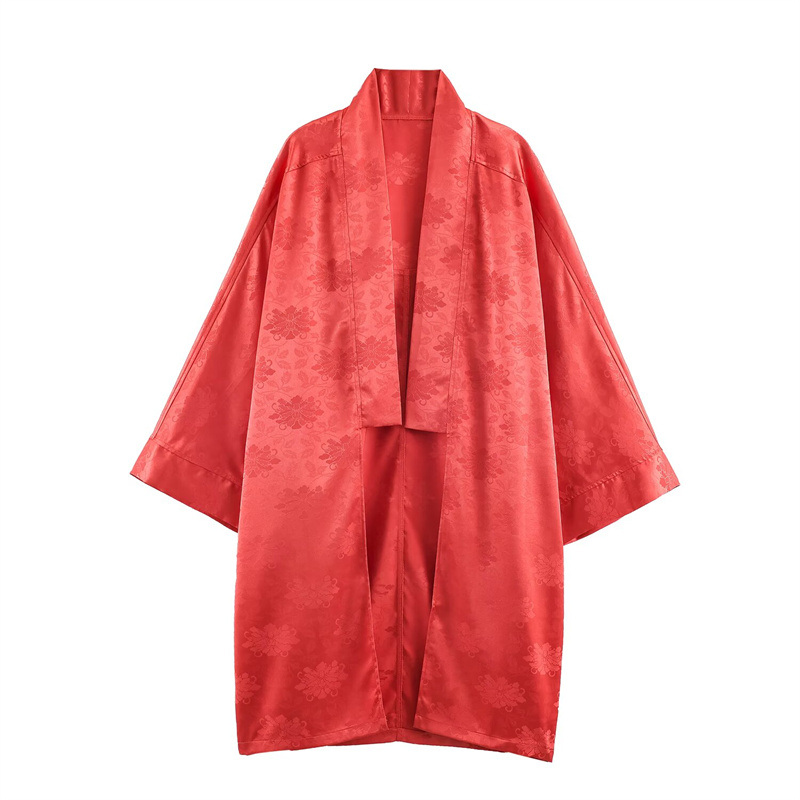 Kimono de Satén con Estampado  - Embroidery reseña y precio