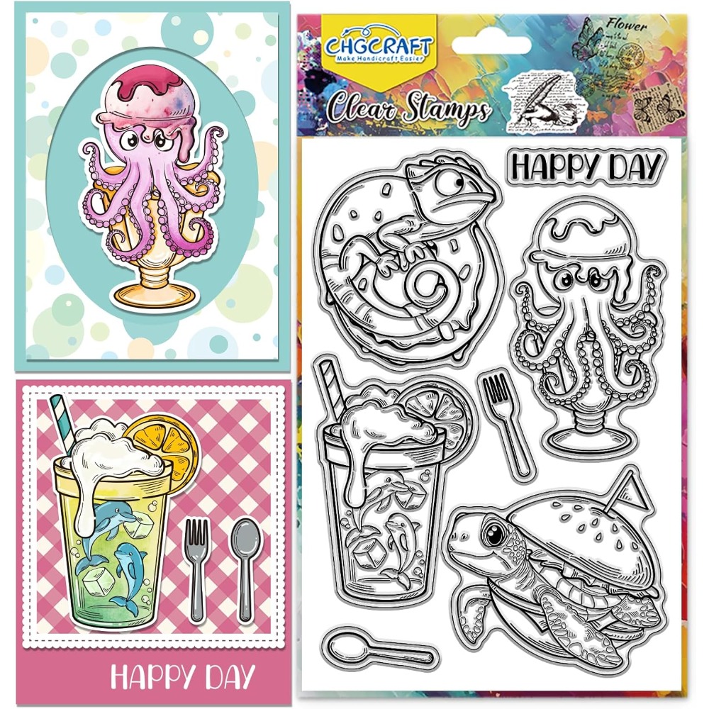 Sellos transparentes de animal - Clear Silicone Stamps For Card Making reseña y precio