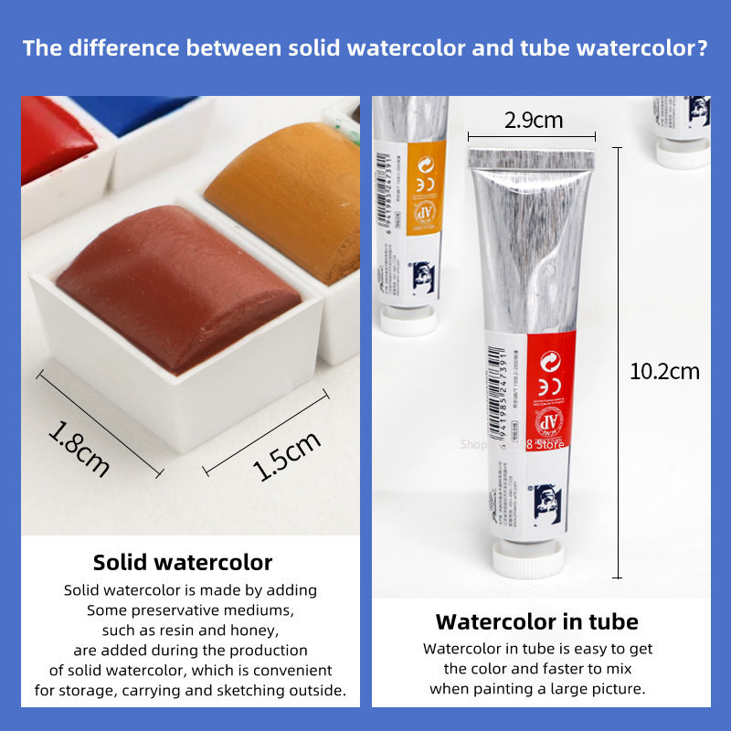 Pigmentos de acuarela sólidos  - Watercolor Paint Set Solid Pigment reseña y precio