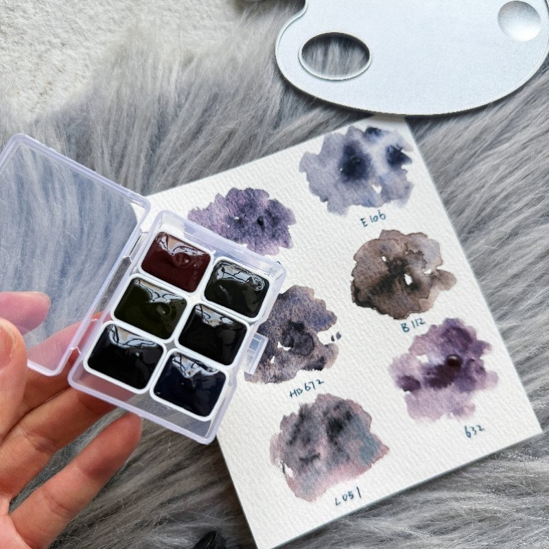 6 Colores 1ml Colección Noche  - Watercolor Paint Set Solid Pigment reseña y precio
