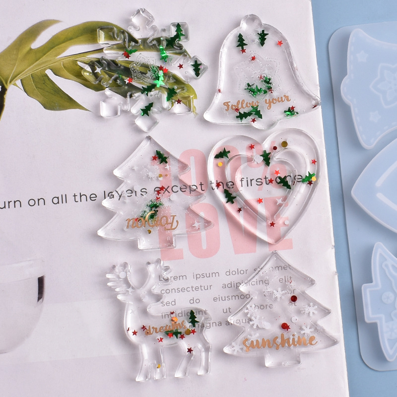Molde de Navidad DIY resina cr - Silicone Epoxy Resin Molds Set reseña y precio